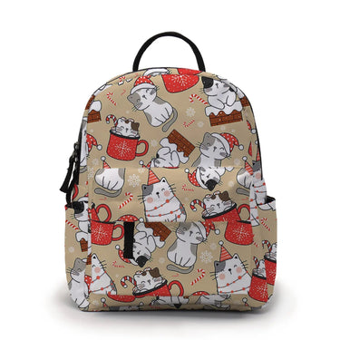 Mini Backpack - Cat Christmas - Winter Sunshine Marketplace